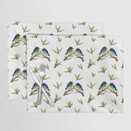 couple of little birds and branches, seamless pattern Placemat