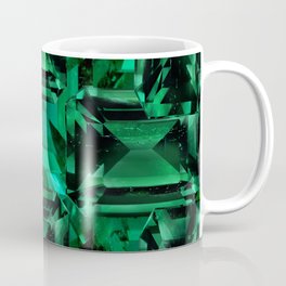 CLUSTERED FACETED EMERALD GREEN MAY GEMSTONES Coffee Mug