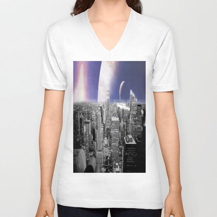 New New York : Galaxy City V Neck T Shirt