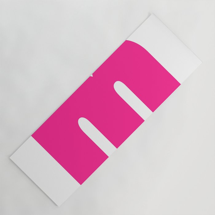 m (Dark Pink & White Letter) Yoga Mat