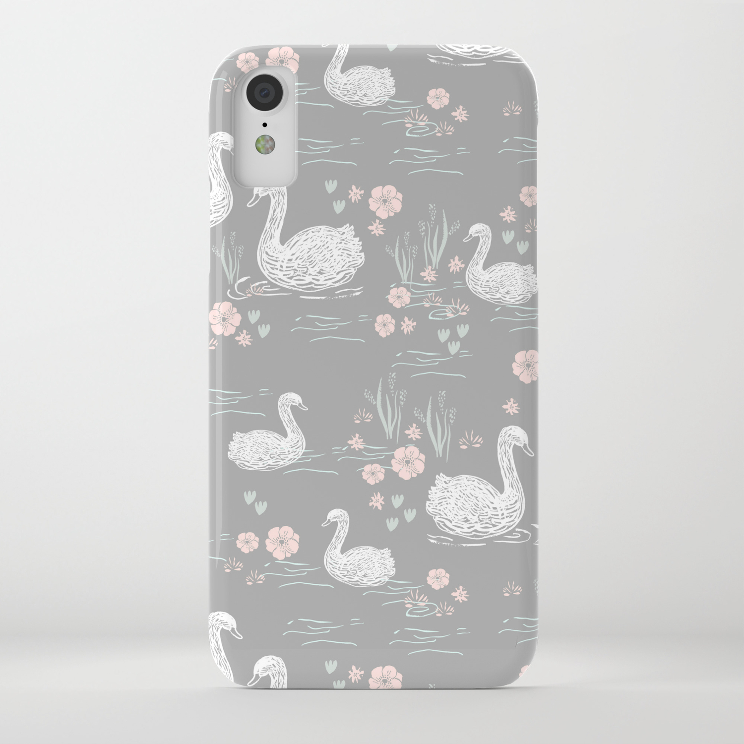 Swans Painting Cute Girly Trend Cell Phone Case With Swans Pattern Florals Hand Painted Iphone Case By Charlottewinter Society6