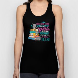 Girl Loves Books And Cats Bookworm Book Reading Unisex Tank Top