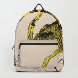 The Tree Trunk Man Backpack | Penonpaper, Colored Pencil, Ink Pen, Blinddrawing, Decorativeart, Drawingart, Tree, Yellow, Finelinerart, Art 