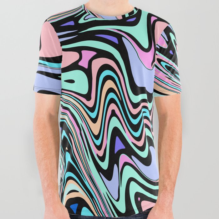 Pastel trippy swirl All Over Graphic Tee
