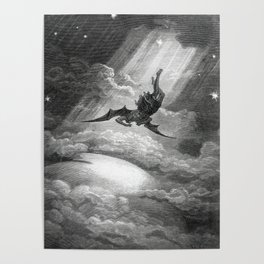 Gustave Doré Paradise Lost Fall to Earth Poster