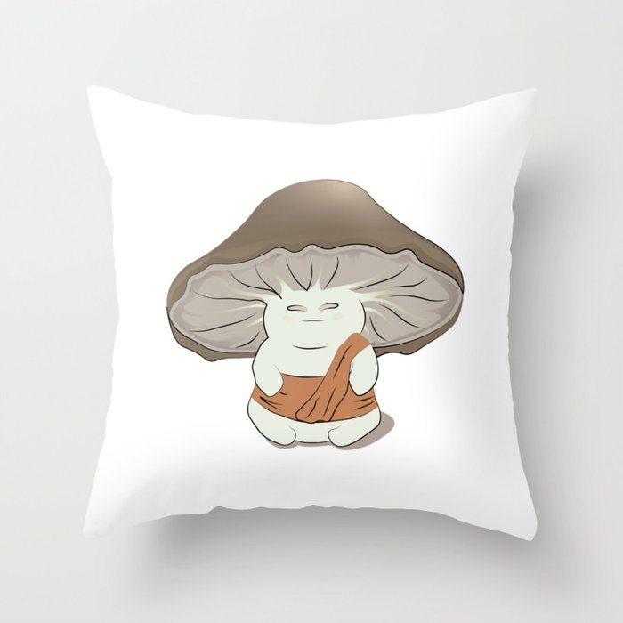 Zen Mushroom Throw Pillow