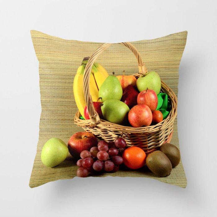Caribbean fruit basket Throw Pillow by concharts Society6