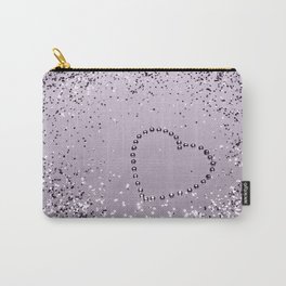Sparkling LAVENDER Lady Glitter Heart #1 (Faux Glitter) #decor #art #society6 Carry-All Pouch