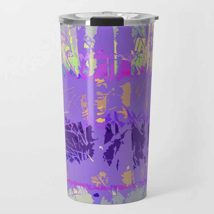 Abstract Forest Trees in Lavender and Lilac Travel Mug