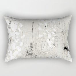 Grey and White Abstract with Black Texture: Scribble Series 02 Rectangular Pillow