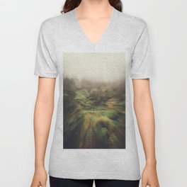 Fog and Forest on the Oregon Coast | Surreal Photography V Neck T Shirt