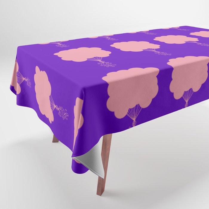 Pink Party Balloons Silhouette Tablecloth