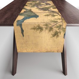 Cypress Tree - Japanese Eight-Panel Gold Leaf Screen - Azuchi-Momoyama-Period Table Runner