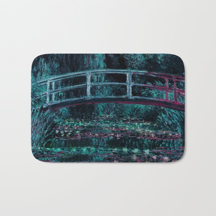 Monet The Water Lily Pond Teal Purple Bath Mat