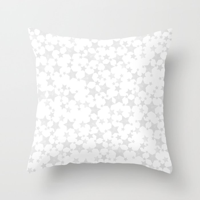 Block Print Silver-Gray and White Stars Pattern Deko-Kissen Block Print Silver-Gray and White Stars Pattern Deko-Kissen
