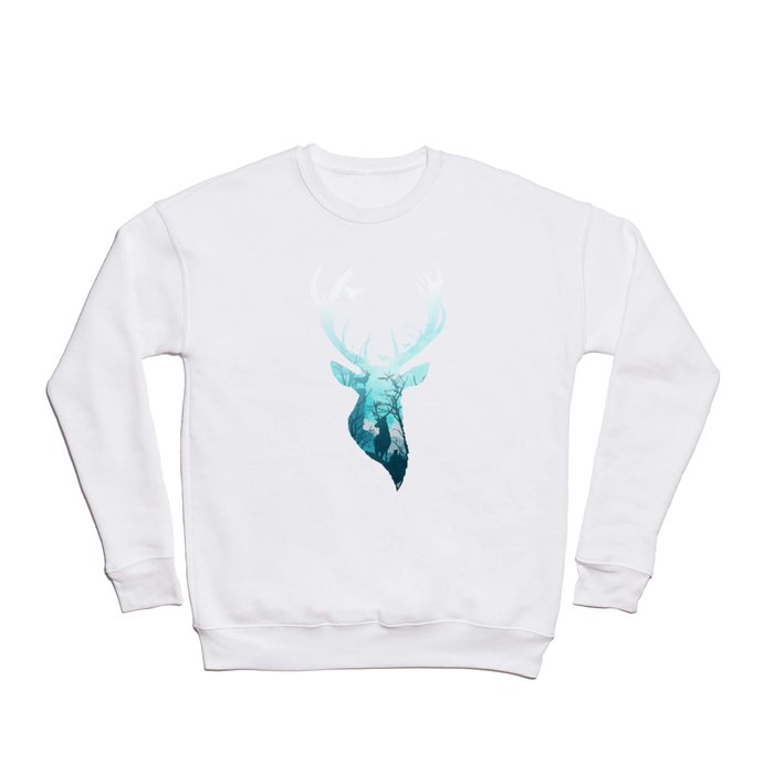 Deer Blue Winter Crewneck Sweatshirt
