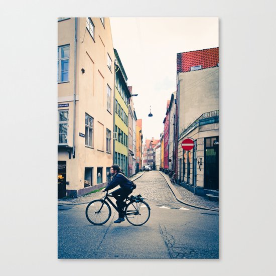 Copenhagen Cycle Style Canvas Print