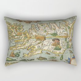 Iceland Map 1590 Rectangular Pillow