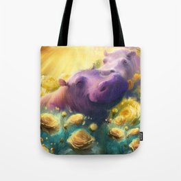 Purple Hippo Bliss Tote Bag