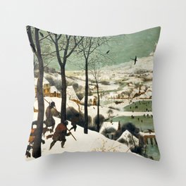 Hunters in the snow - Pieter Bruegel the Elder - 1559 Throw Pillow