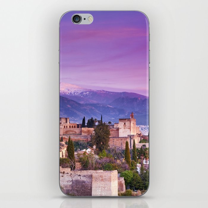 The Alhambra Palace, Albaicin and Sierra Nevada. At sunset. iPhone Skin