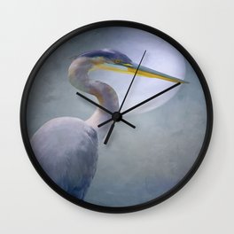 Portrait Of A Heron Wall Clock