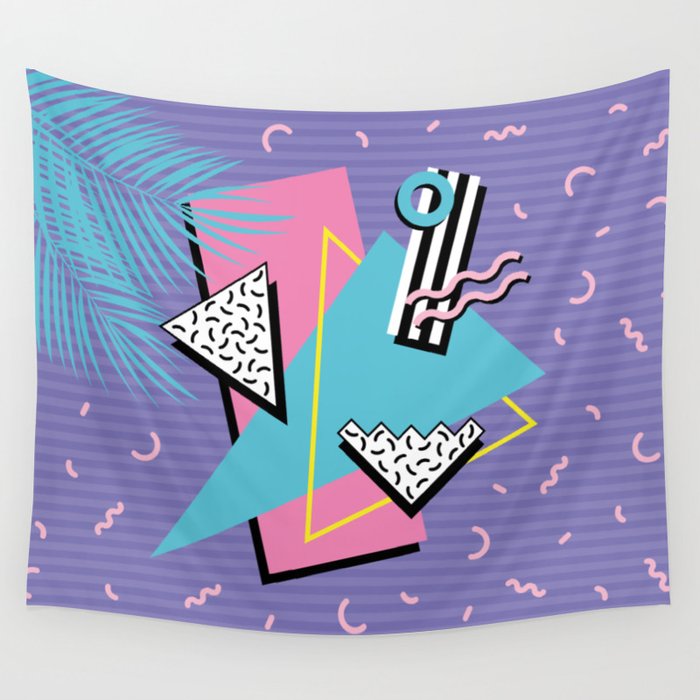 Memphis Pattern 57 - 80s - 90s Retro / 2nd year anniversary design Wall Tapestry