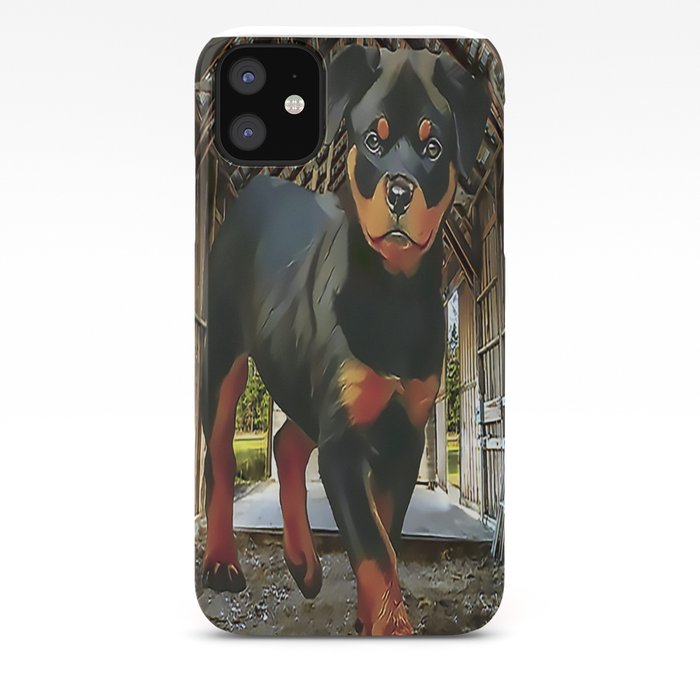 Rottweiler Puppy In The Barn Iphone Case By Sunleil Society6