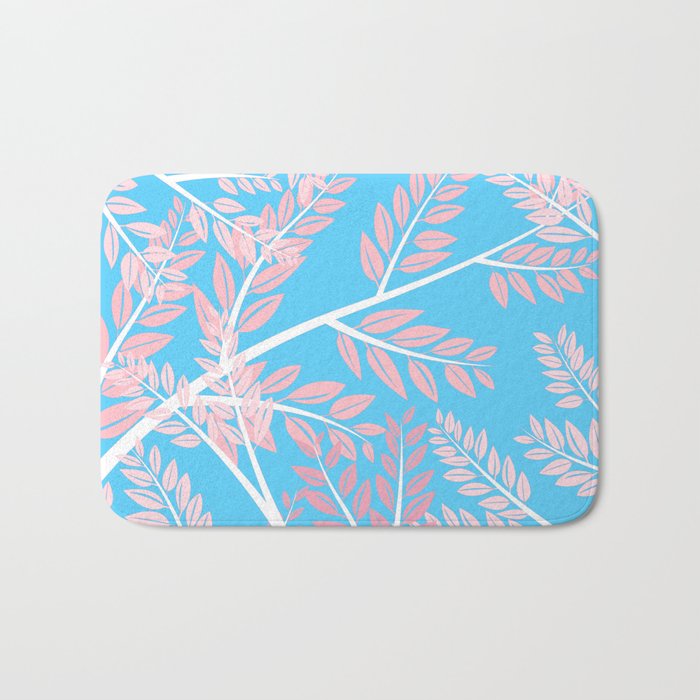 Transgender Pride Overlapping Simple Leafy Branches Bath Mat