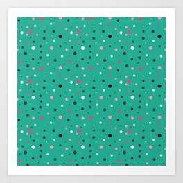 Confetti Dots on Mint Green Art Print