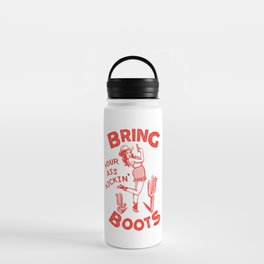 Bring Your Ass Kicking Boots! Cute & Cool Retro Cowgirl Design Water Bottle