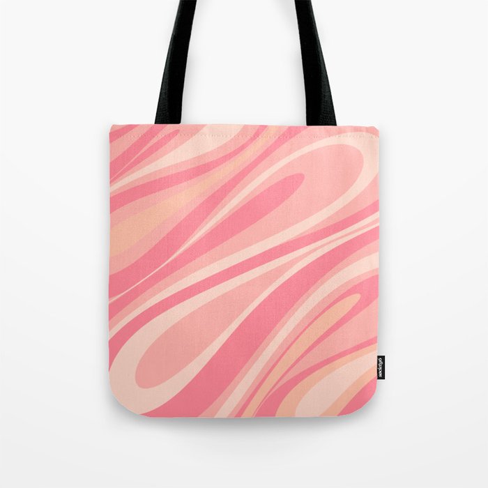 Fluid Vibes Retro Aesthetic Swirl Abstract in Pink and Blush Tones Tote Bag