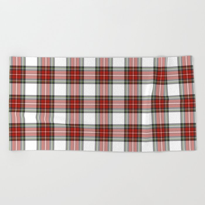 Christmas Tartan Plaid Beach Towel by JunkyDotCom Society6