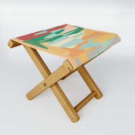 Abstract Vertical Waves Folding Stool