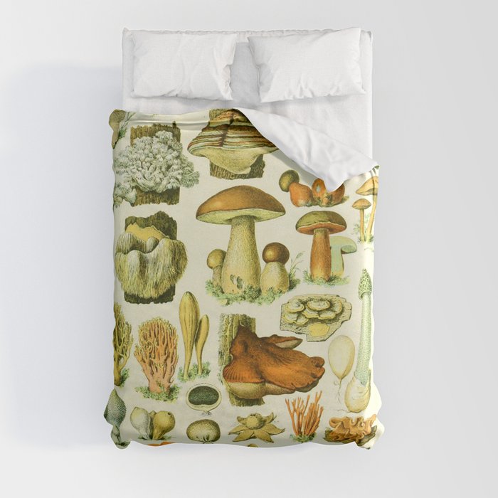 Adolphe Millot "Mushrooms" 1. Duvet Cover