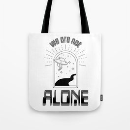Not Alone (black) Tote Bag