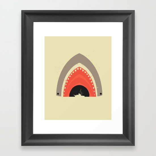Great White Bite Framed Art Print