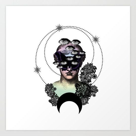Persephone Opens Her Eyes (light version) Art Print