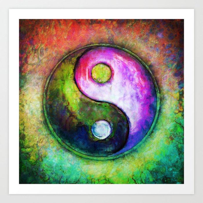 Yin Yang Colorful Painting I Art Print By Dirkczarnota Society6