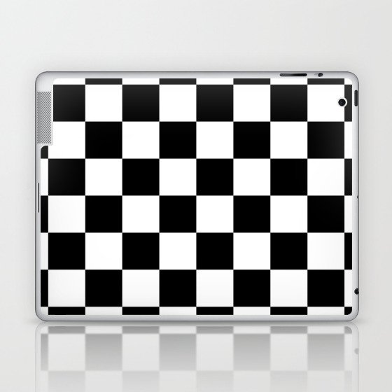 Black and white checkered Laptop & iPad Skin