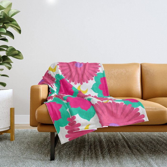 Mystical flower Throw Blanket