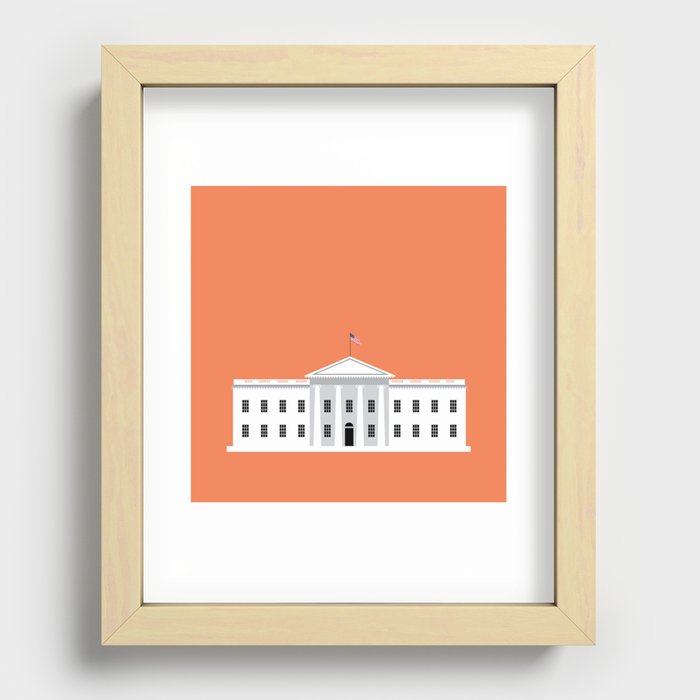 White House Pop Art - Washington, D.C. Recessed Framed Print