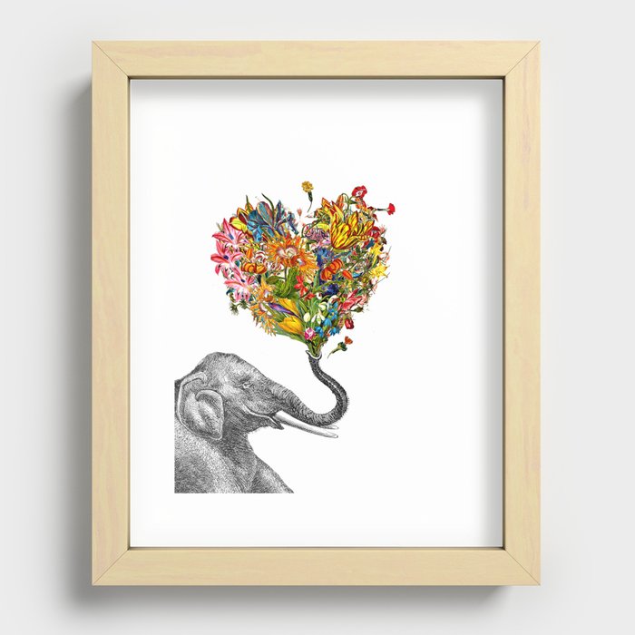 Happy Elephant  Recessed Framed Print