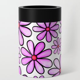 Doodle Daisy Flower Pattern 16 Can Cooler