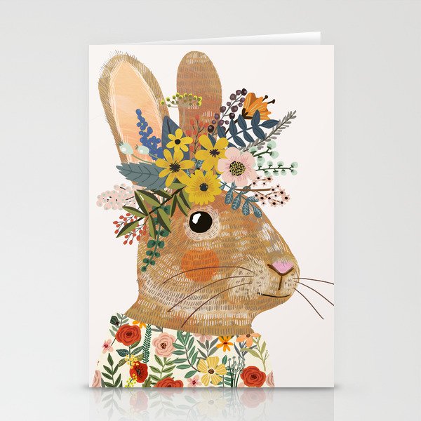 Foral Rabbit Stationery Cards