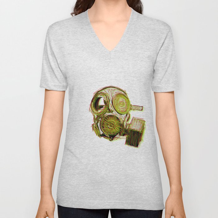 gas mask V Neck T Shirt