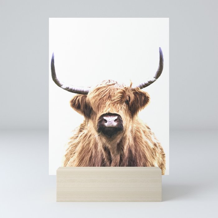Highland Cow Portrait Mini Art Print