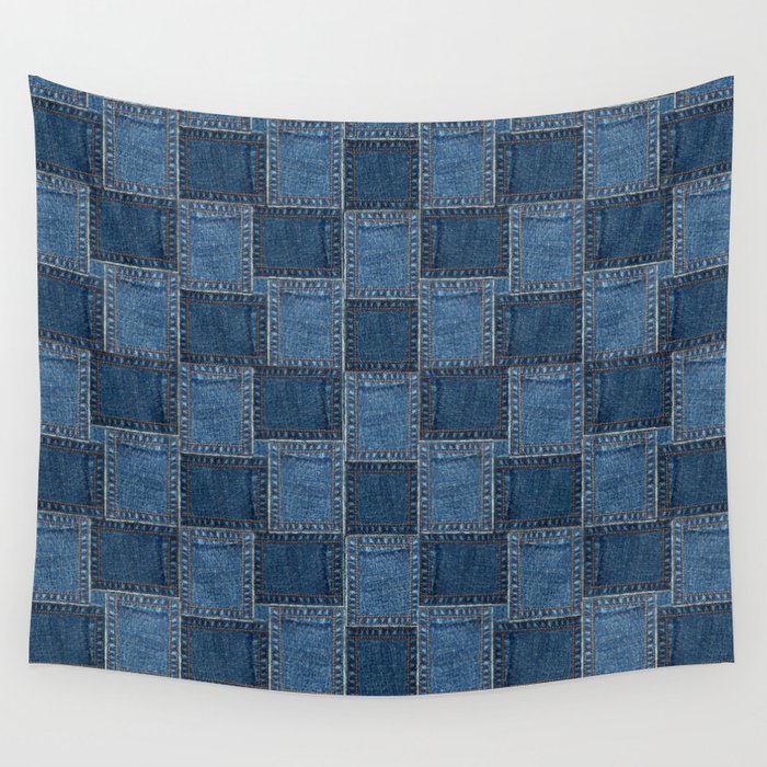 Denim Patch Wall Tapestry