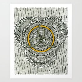Trinity Knot - Triquerta Zentangle art Art Print