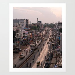 Busy streets in India Art Print